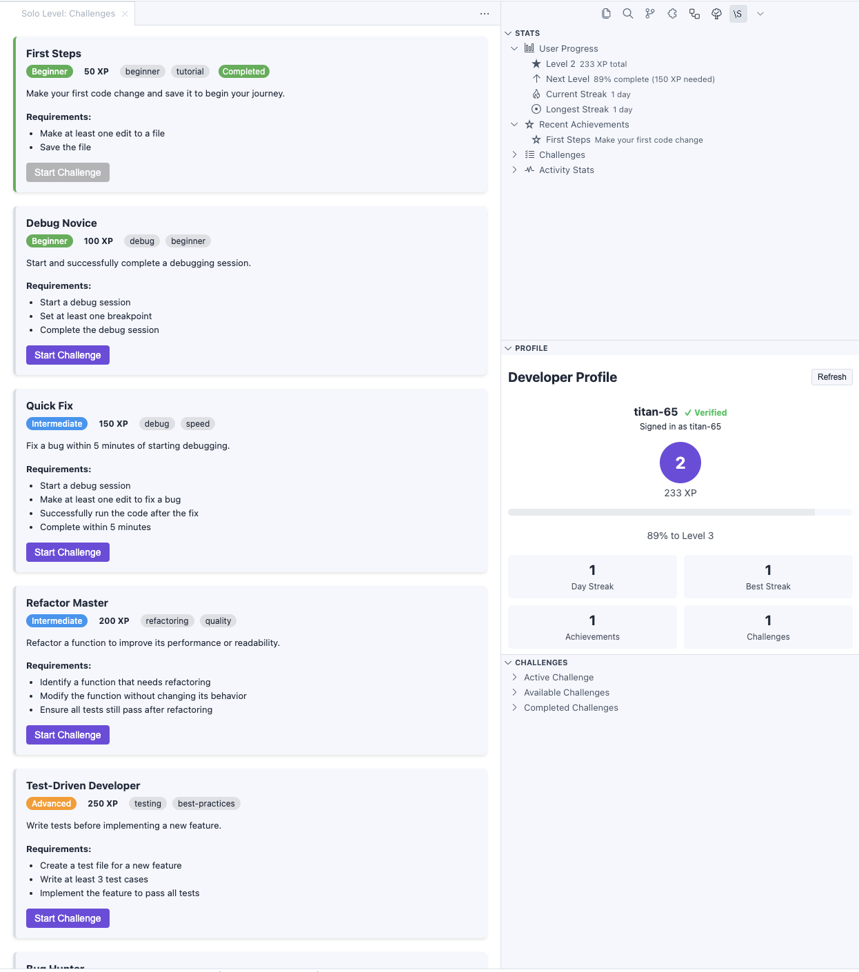 Solo Level Extension